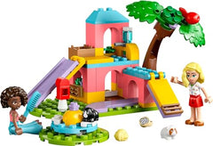 LEGO Friends Guinea Pig Playground slide view highlighting action play and grooming moments