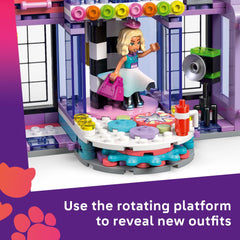 LEGO Friends Heartlake City Fashion Show rotating platform: dynamic reveal moments