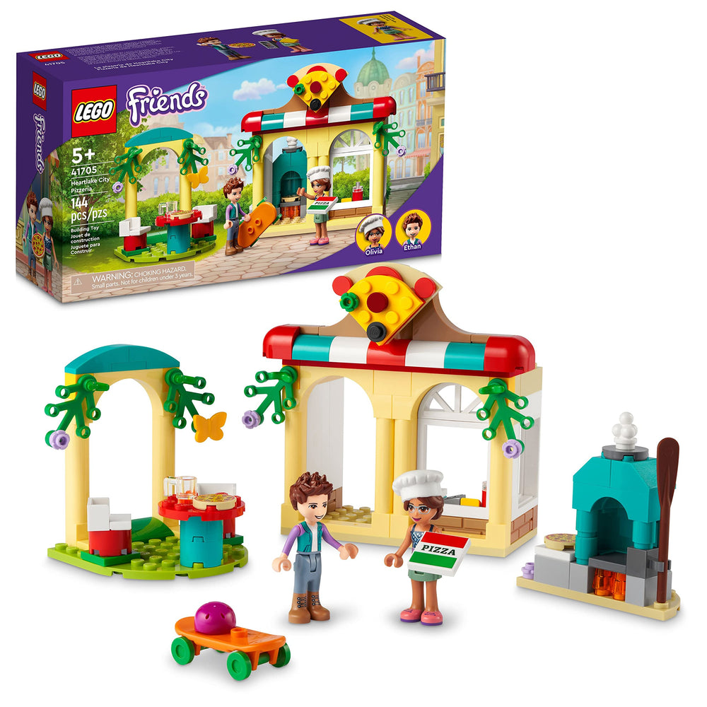 LEGO Friends Heartlake City Pizzeria oven and paddle for pretend cooking fun.