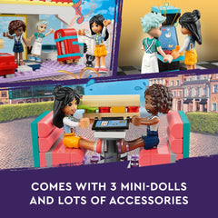 LEGO Friends Heartlake Diner arcade game adds interactive fun during visits.