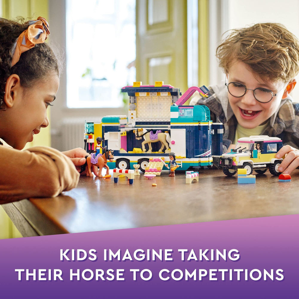 LEGO Friends horses figures in trailer, perfect for pretend riding shows