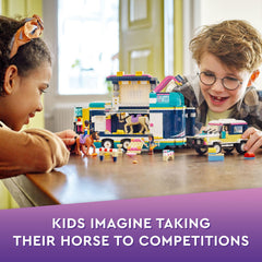 LEGO Friends horses figures in trailer, perfect for pretend riding shows