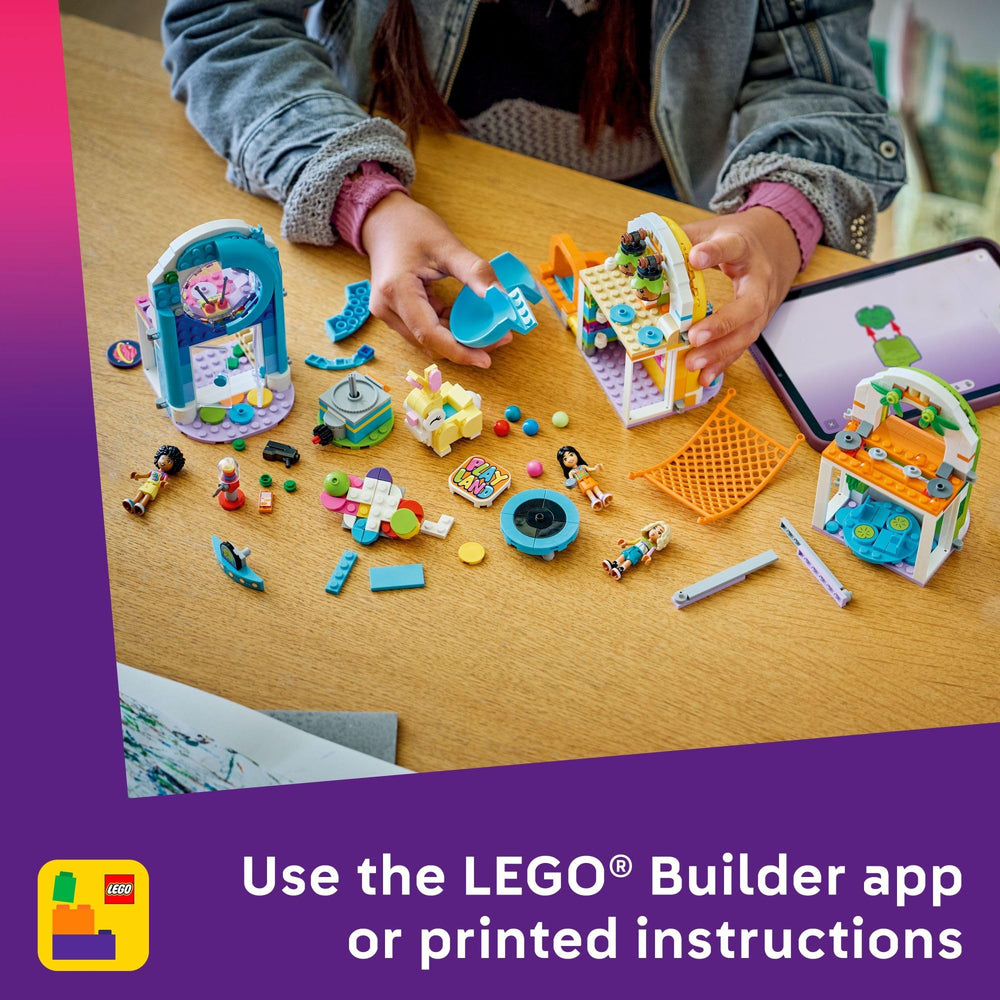 LEGO Friends indoor playground accessories like a dance machine spark creativity.