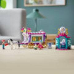 LEGO Friends Magical Caravan 41688 horse and owl figures enhance storytelling and companion play.