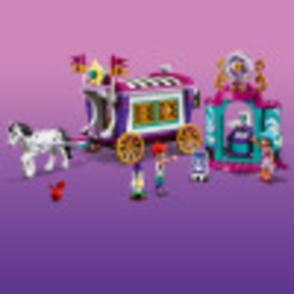 LEGO Friends Magical Caravan 41688 kitchen and stove area for cooking pretend meals.