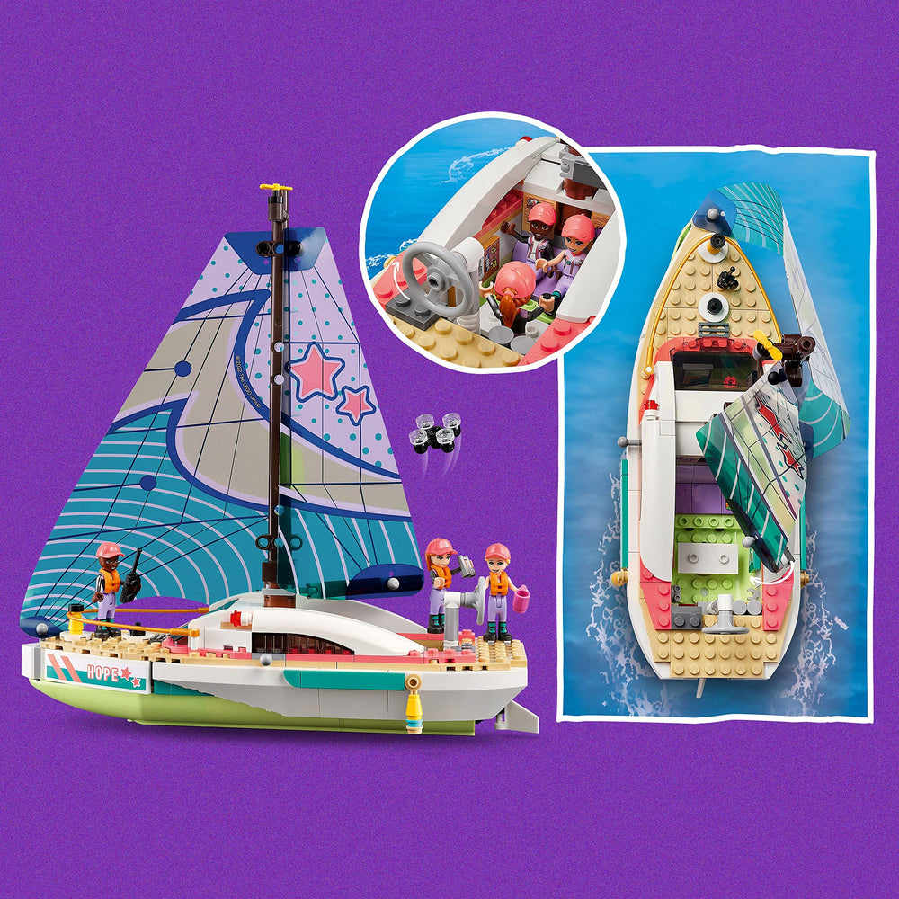 LEGO Friends three mini-dolls for collaborative sailing adventures.