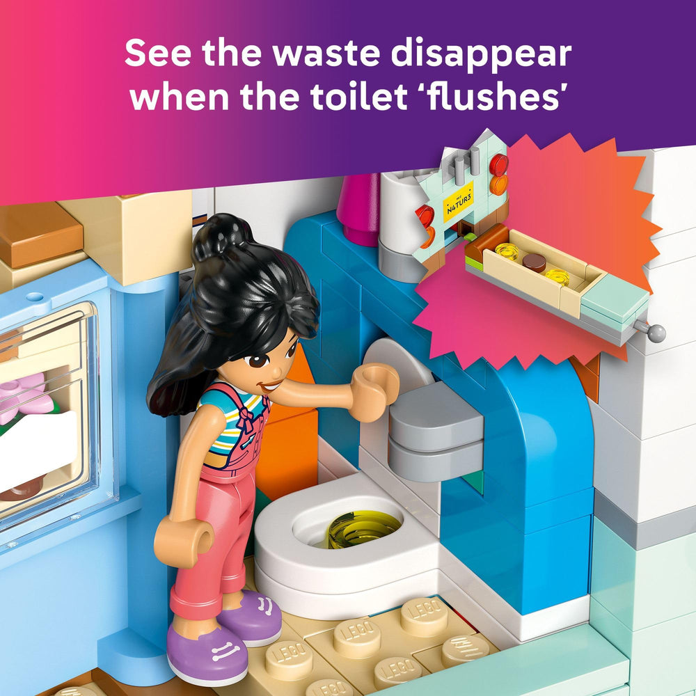 LEGO Friends outdoor toilet and shower add realistic camping details for imaginative scenes.