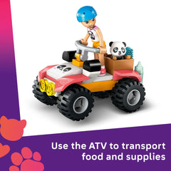 LEGO Friends Panda Sanctuary pandas show bath and branch swing moments for storytelling