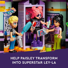 LEGO Friends Pop Star Music Tour Bus interior shows backstage area for social-emotional play