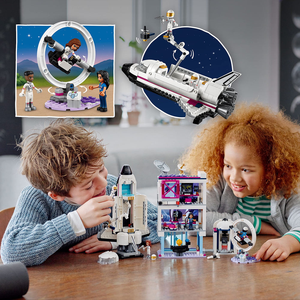 LEGO Friends mission-control telescope scene highlights kid-friendly space exploration.