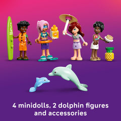 LEGO Friends Travel Boat Adventure top deck kitchen reveals mini dining moments.