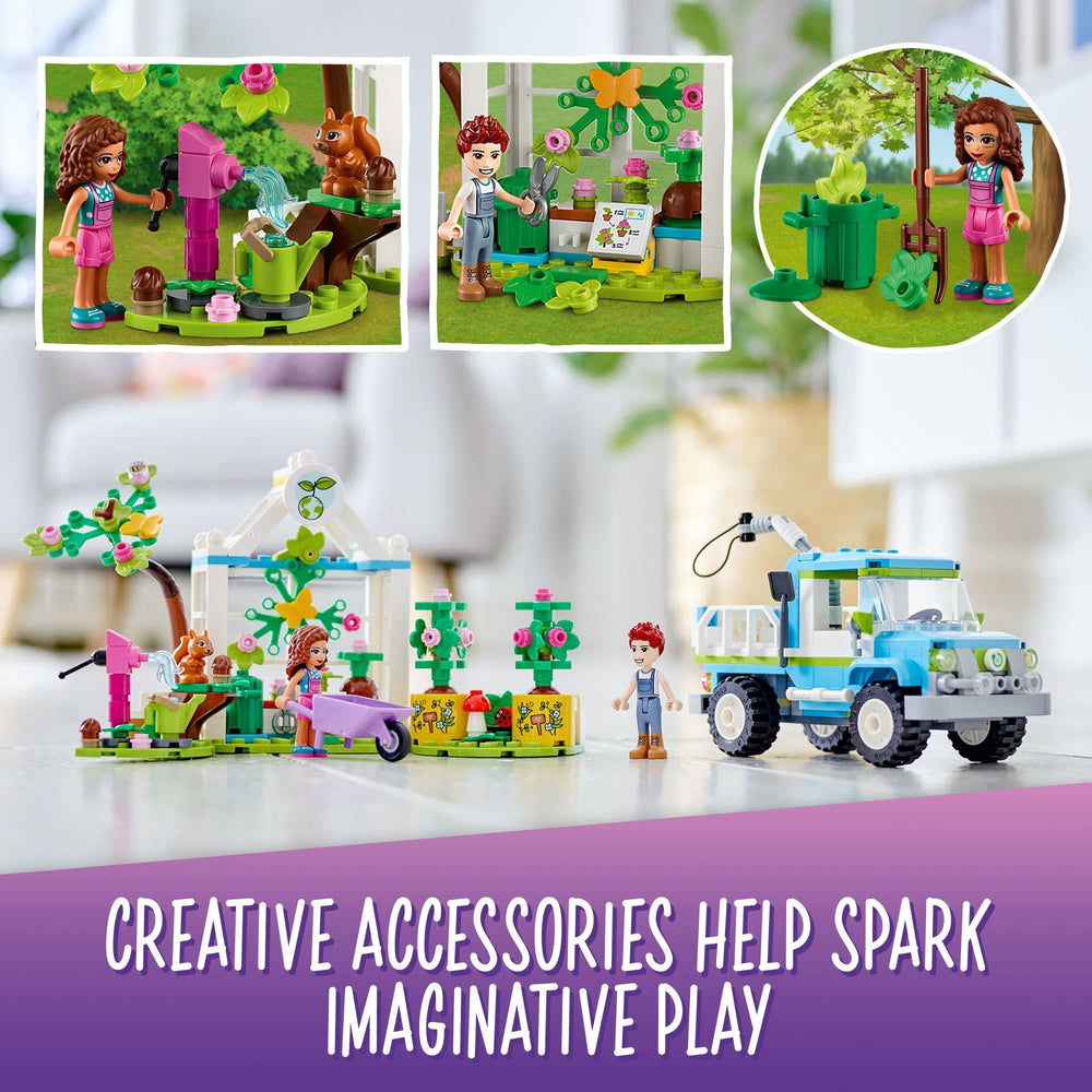 LEGO Friends Tree-Planting Vehicle tree nursery and greenhouse enable sapling care play