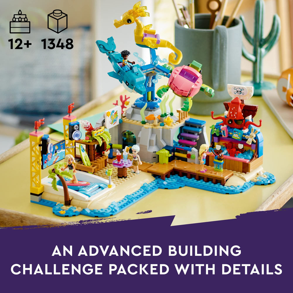 LEGO Friends wave machine with surfer: rhythmic motion for seaside play
