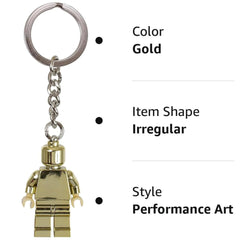 LEGO Golden Minifigure Keychain on keyring, reliable everyday accessory.