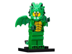 LEGO Green Dragon Costume stand and leaflet for display and collection.