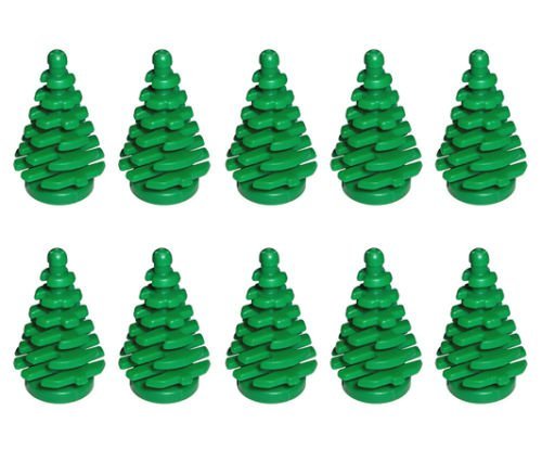 LEGO green pine tree 2x2x4 adds realistic greenery to city layouts and seasonal displays