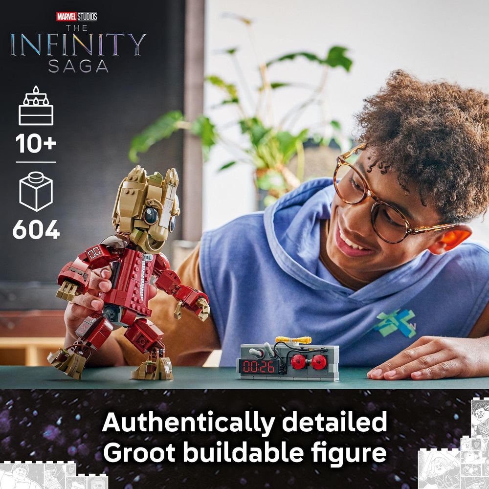 LEGO Groot detonator detail with two buttons and two levers