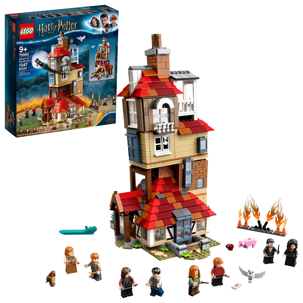 LEGO Harry Potter Attack on The Burrow 75980 front view for immersive building