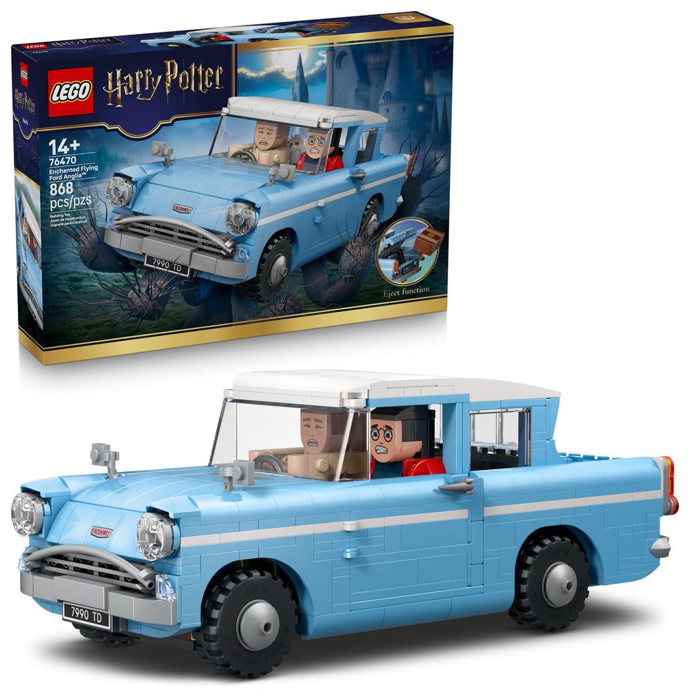 LEGO Harry Potter Enchanted Flying Ford Anglia model for display and imaginative play.
