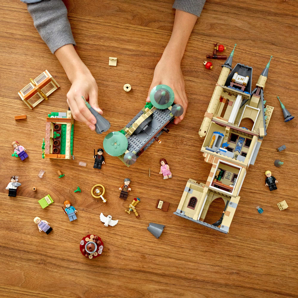 LEGO Harry Potter Hogwarts Astronomy Tower Slughorn party scene invites storytelling and character interactions