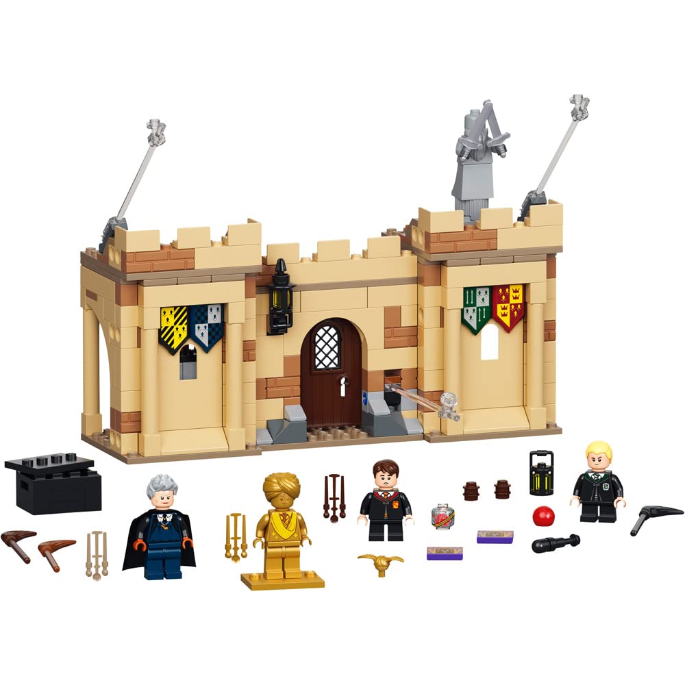 LEGO Harry Potter Hogwarts First Flying Lesson 76395 setup image highlights immersive build for imaginative play