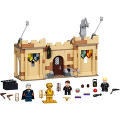 LEGO Harry Potter Hogwarts First Flying Lesson 76395 setup image highlights immersive build for imaginative play