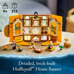 LEGO Harry Potter Hufflepuff banner crest closeup reveals colors and details worth admiring