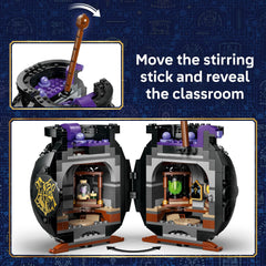 LEGO Harry Potter Snape minifigure joins Hermione for classroom role-play.