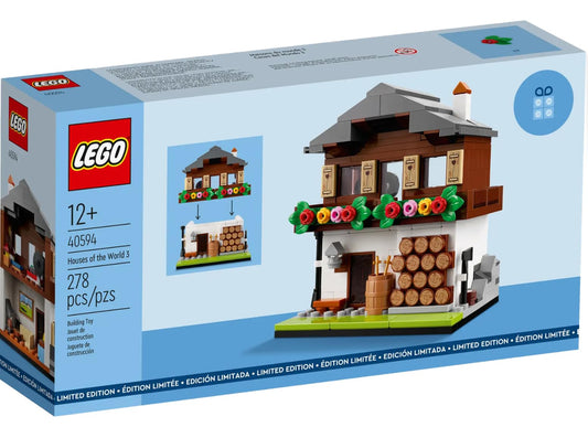 LEGO Houses of The World 3 Switzerland front view for display and collection