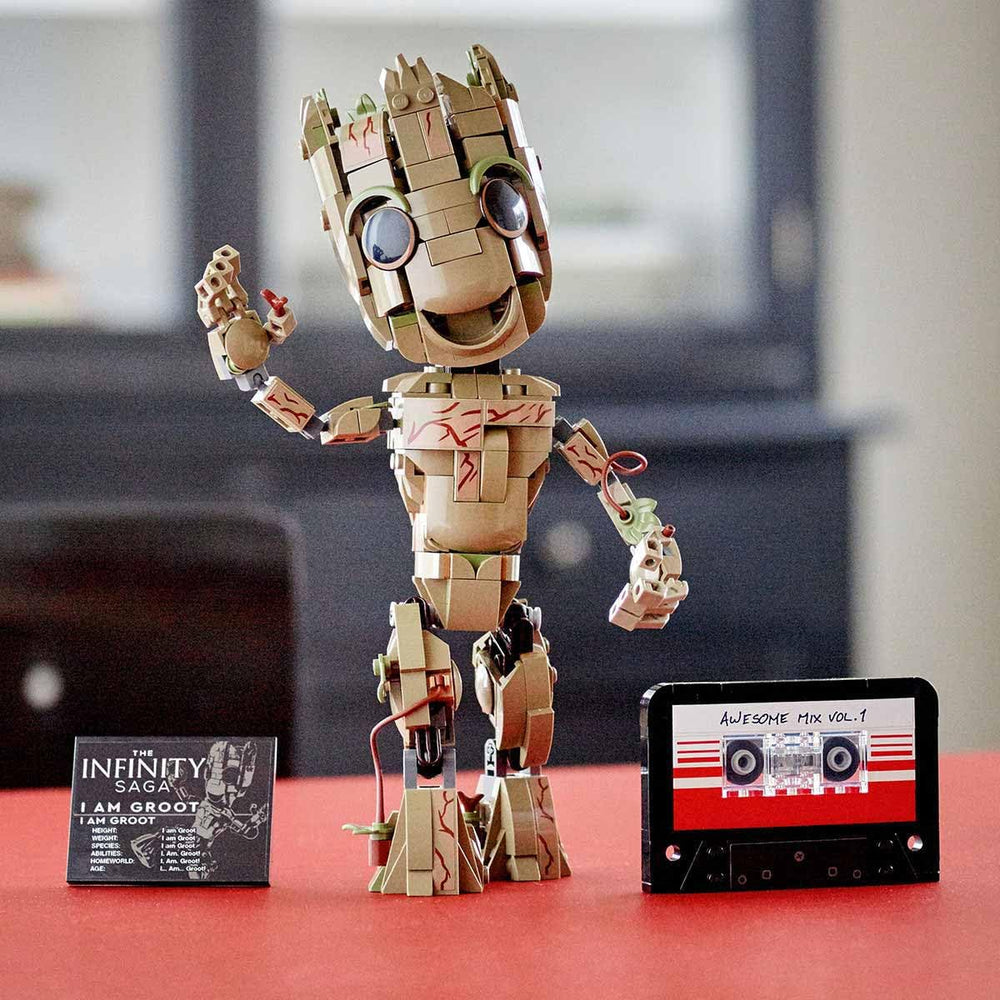 LEGO I Am Groot 76217 476-piece build encourages creative storytelling.
