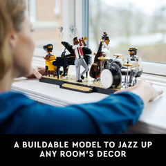 LEGO Ideas Jazz Quartet 21334 double bass figure adds visual storytelling.