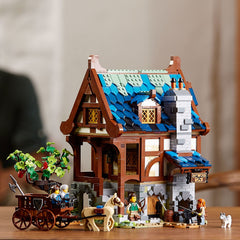 LEGO Ideas Medieval Blacksmith 21325 full model with 2,164 pieces, ideal for adult collectors.