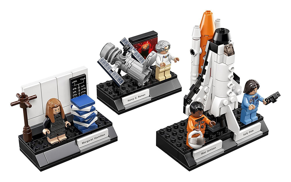 LEGO Ideas Women of NASA Space Shuttle Challenger build with removable stages inspires space-age role play.