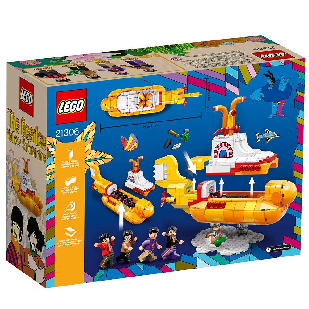 LEGO Ideas Yellow Submarine includes telescope, love tile, apple and more accessories.