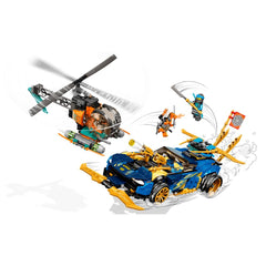 LEGO Jay and Nya Race Car EVO 71776 chassis detail supports precise building