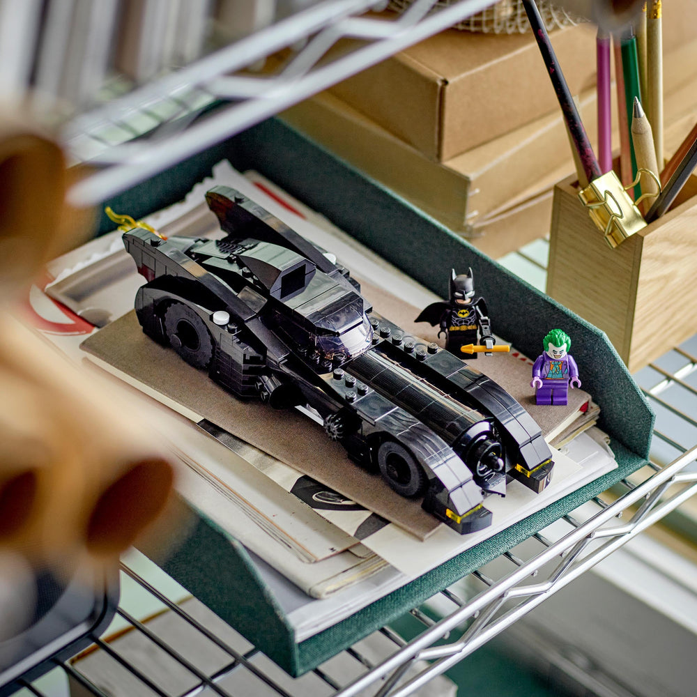 LEGO Joker minifigure with detailed accessories for chase play