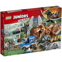 LEGO Jurassic World T. rex Breakout scene for imaginative dinosaur adventures
