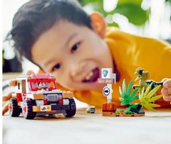 LEGO Jurassic Park 76958 Jeep toy with driver seat for immersive scenes.