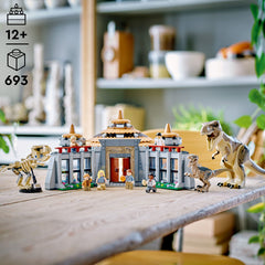 LEGO Jurassic Park Visitor Center dino skeleton for museum-style display.