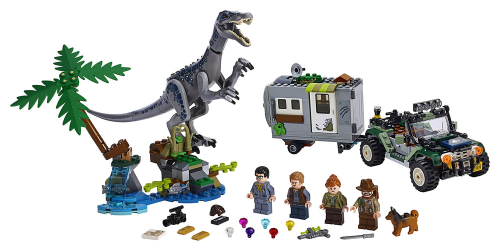 LEGO Jurassic World Baryonyx Face-Off trailer interior with detailed space