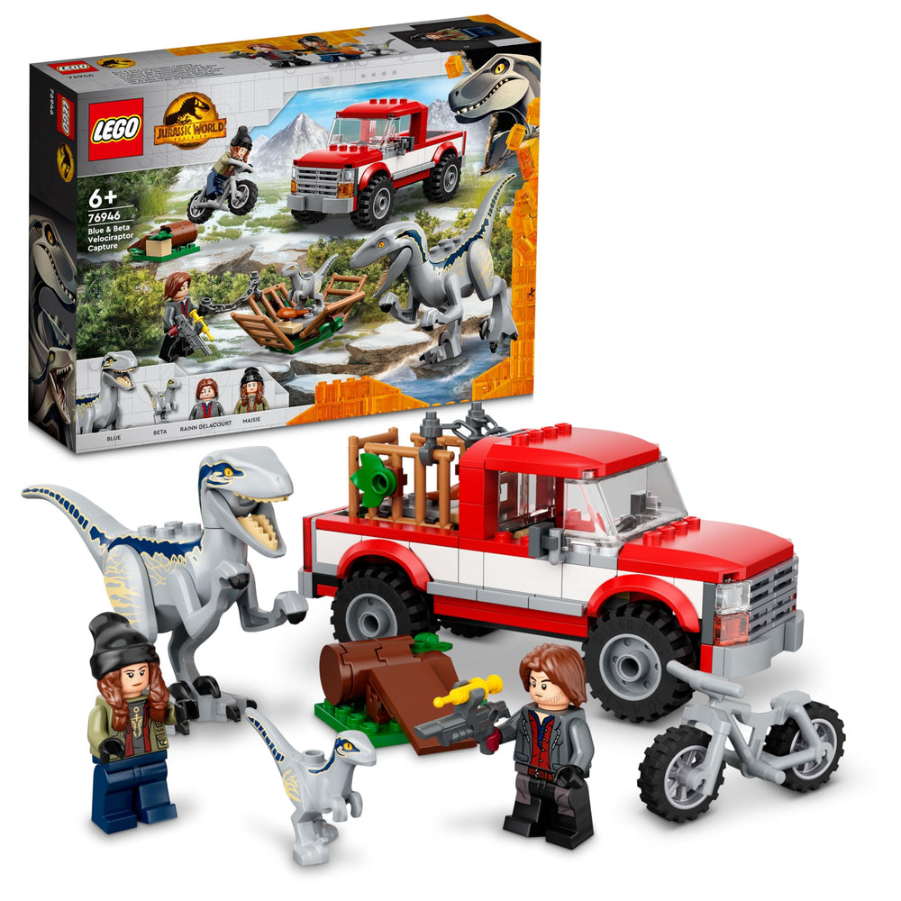 LEGO Jurassic World Blue & Beta velociraptor capture pickup for action-packed adventures