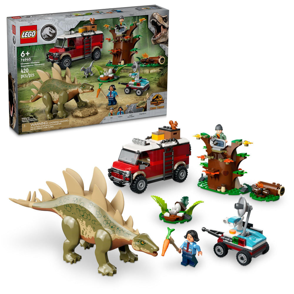 LEGO Jurassic World Stegosaurus Discovery set with movable legs sparks imaginative dinosaur play.