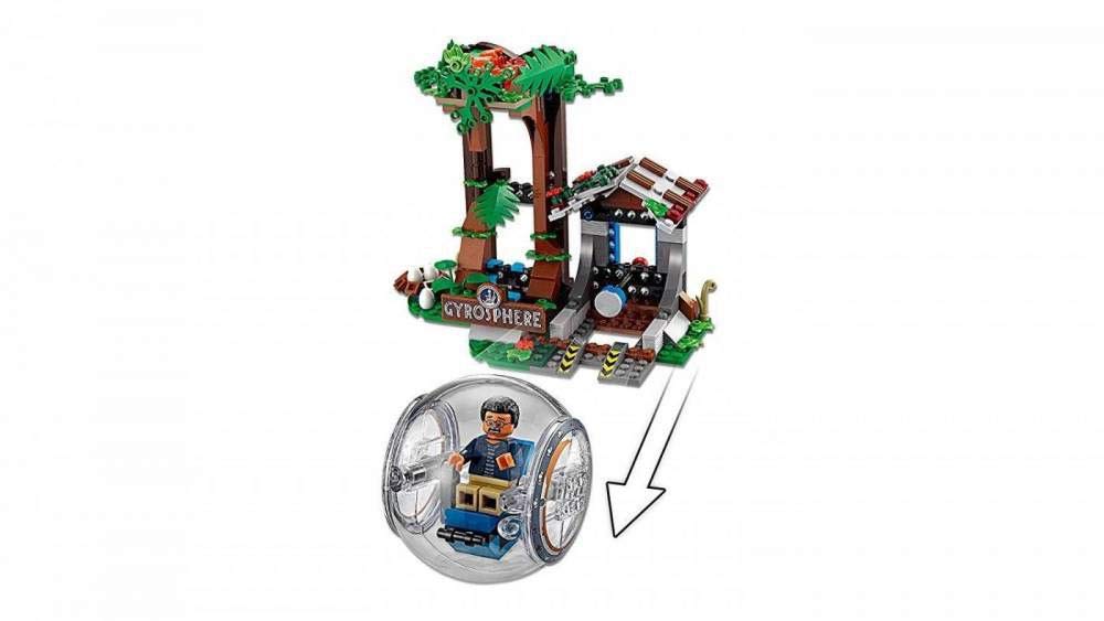 LEGO Jurassic World Gyrosphere station with nest boosts exploration and play scenarios.