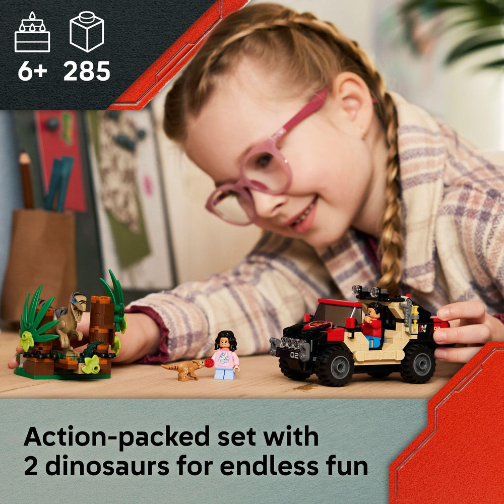 LEGO Jurassic World velociraptor-jump-action image sparks dynamic chase play.