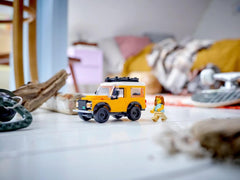 LEGO Land Rover badge detail enhances collectible display quality.
