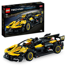 LEGO Le Bolide Bugatti front view with W16 engine detail for authentic play.