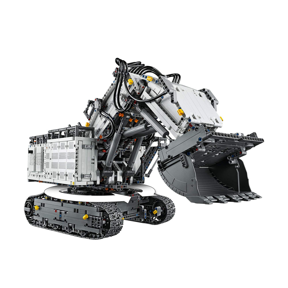 LEGO Liebherr R9800 Excavator boom and bucket extended for precise motion.