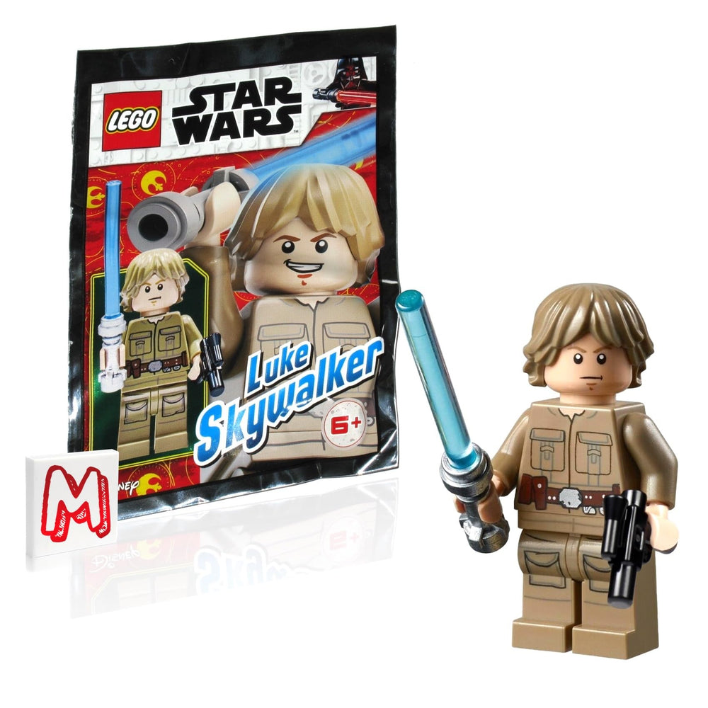 LEGO Star Wars Luke Skywalker minifigure with lightsaber for imaginative play.