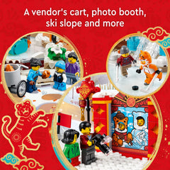 LEGO Lunar New Year Ice Festival 80109 frozen lake and penguin sled inspire snowy adventures.