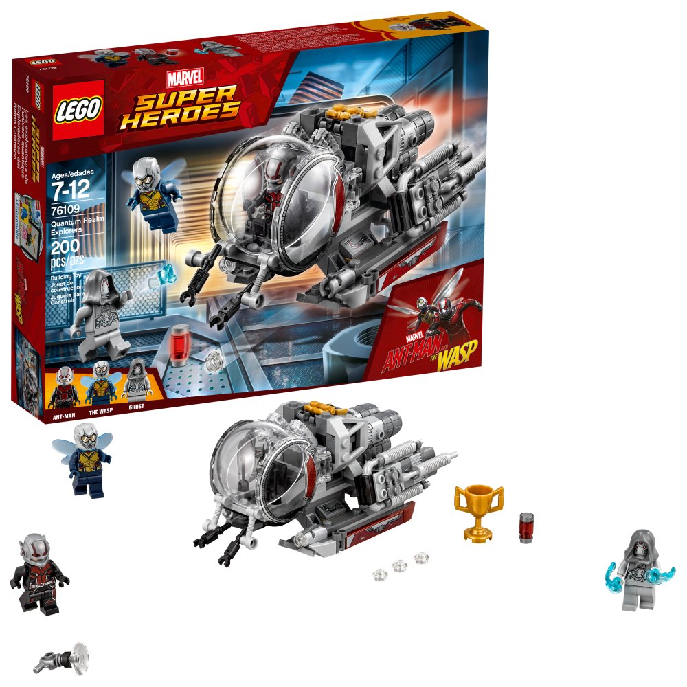 LEGO Marvel Ant-Man Quantum Vehicle cockpit opens for easy minifigure access.